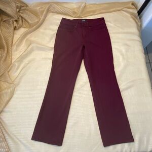 NYDJ burgundy jeans denim Marilyn Straight Leg Pants 4P Lift Tuck